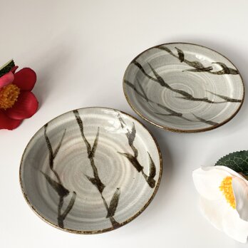 【新春福袋】　鉄絵刷毛目小皿ペア　　【手仕事　和　陶器　民藝】