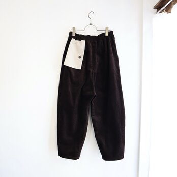 cotton corduroy flag flap pants (dark chocolate)の画像