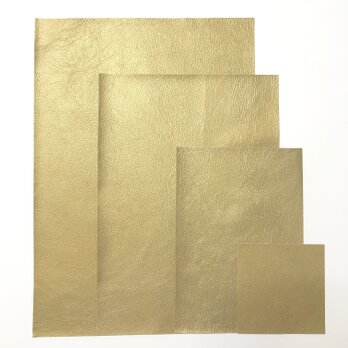 送料無料・布のように薄いカンガルーレザーFabRoo・A4サイズ【ゴールドb】の画像