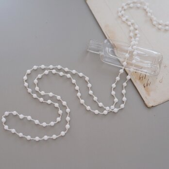 long necklace silk ホワイトオニキスの画像