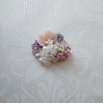 #303　刺繍ブローチ　Bouquet　ピンクの画像