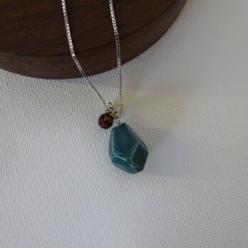 jewel pottery necklace (twin）琥珀の画像