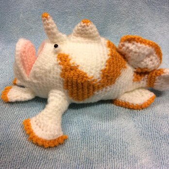 かぎ針編み海洋生物カエルアンコウかわいい編みぐるみの画像