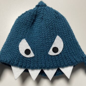 Knit Sea Creatures shark hat  かぎ針編み海洋生物かわいいサメニット帽【大人】の画像