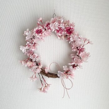 枝垂れ桜のリース✳︎ラッピング無料の画像