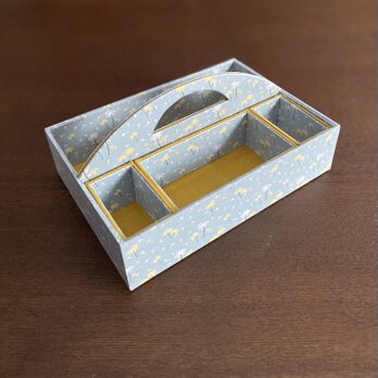 [floret pattern cartonnage] たんぽぽ柄の仕切りケース（ブルー）の画像