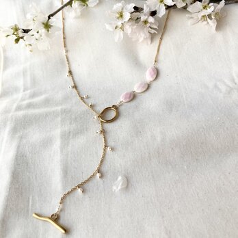 3way 桜色のラリエット［サージカルステンレス］の画像