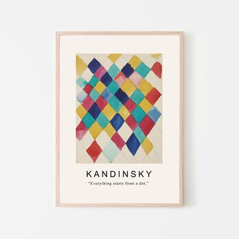カンディンスキー Color Study with Lozenges / アートポスター 絵画 アートプリント 縦長の画像