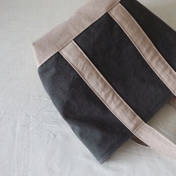 TOTE BAG -bicolor- (L) / graybrown × pinkbeigeの画像