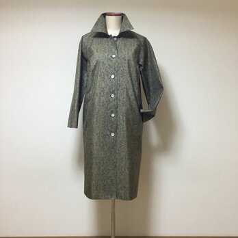紬のコートドレス　　　　着物リメイクの画像