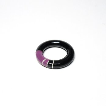 漆スカーフリング（銀線）紫の画像