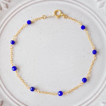 【再々販】14kgf  « lapis lazuli » ラピスラズリのブレスレット ac/341の画像