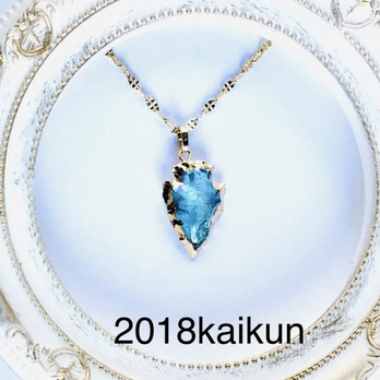 天然石クリスタルのネックレスNatural crystal necklace【1145】＃ギフトの画像