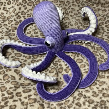 かぎ針編み海洋生物メガサイズタコかわいい編みぐるみの画像