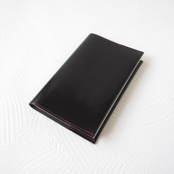 新書サイズ、コミック対応《ゴートスキン》ブラック・一枚革のブックカバー・0556の画像