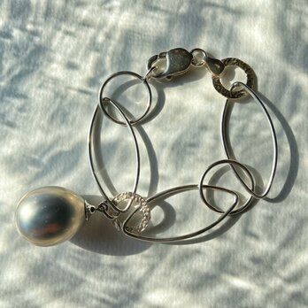 italian vintage bracelet  (glass pearl) silver925の画像