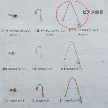 オプション【C】ピアス サージカルステンレスチェーンの画像