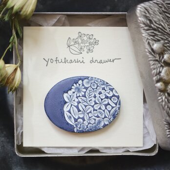 : : : 陶土の草花ブローチ : : : 1172（ヘアゴム変更可）