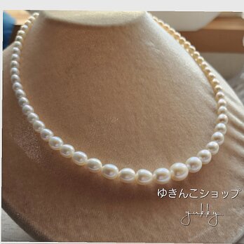 【1点物】淡水真珠AAA(ライス)38cmAJ5cm14kgfネックレスの画像