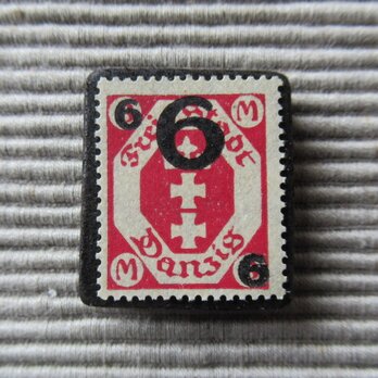 ドイツ　ダンティヒ1922年～23年　紋章切手ブローチ8453の画像