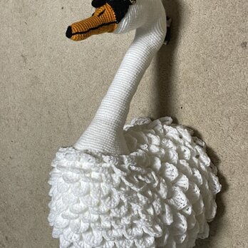 かぎ針編み動物白鳥ヘッド飾り【インテリア】壁掛けデコレーションの画像
