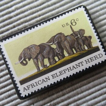 ☆アメリカ　野生動物切手ブローチ8498の画像