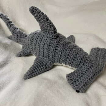 かぎ針編み海洋生物シュモクザメかわいい編みぐるみ『編み図』の画像