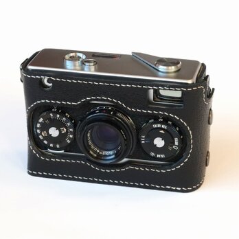 【blitzen6さま 売約済み】ローライ35用 カメラケース 本革 ブラック #155の画像