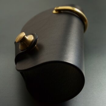 受注生産　ドイツホックのキーケース　スマートキー対応　真鍮金具　ブラックの画像