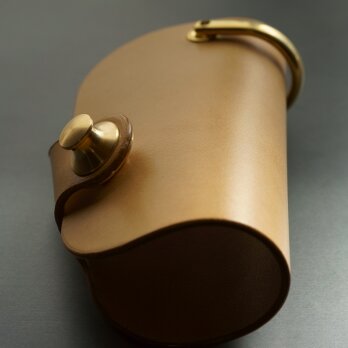 受注生産　ドイツホックのキーケース　スマートキー対応　真鍮金具　ナチュラルの画像