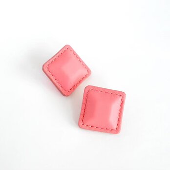 Caif Airas~square~【レザーピアス/イヤリング】“Pink”の画像