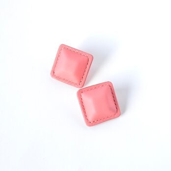 Caif Airas~square~【レザーピアス/イヤリング】“Pink”の画像