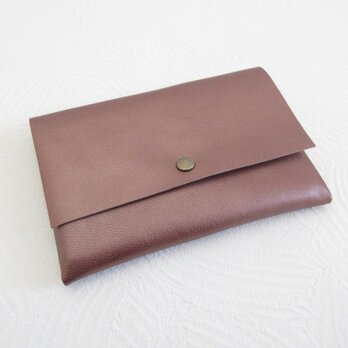 A6対応、お薬手帳、母子手帳対応《ゴートスキン》一枚革のレザーケース・カードポケット付き・0307