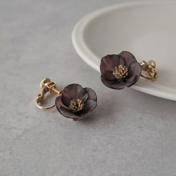 Christmas rose pierce/earring (purple)の画像