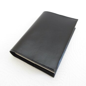 文庫本サイズ《ゴートスキン》ブラック・ソフトスムース・一枚革のブックカバー・0776の画像