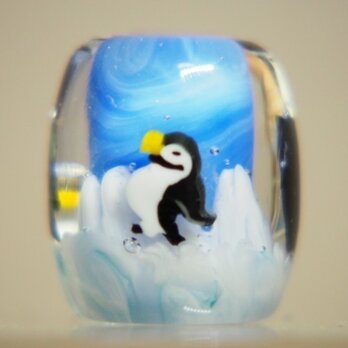 とんぼ玉　南極ペンギンの画像