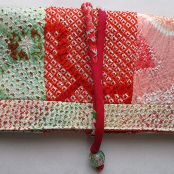 ６９１７　絞りの羽織で作った和風財布・ポーチ　＃送料無料の画像