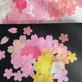 【花三昧】桜、梅、お花　ほんのり透けるペーパーフレーク♡180枚　クラフトパンチ　D/507の画像