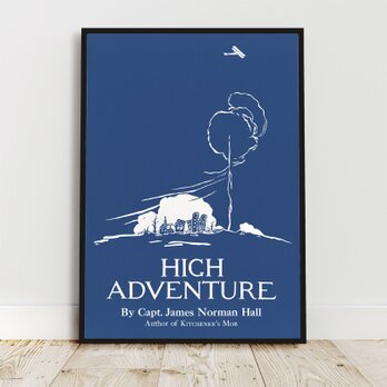 High Adventure / アートポスター イラスト 2L〜 ヴィンテージポスター ブルー系 モノトーン ホワイトの画像