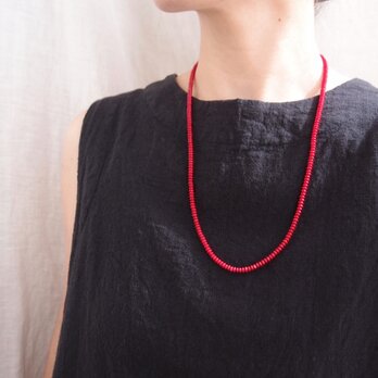 Red Coral Necklace【K14gf・受注制作】レッドコーラル ネックレス／60cm（abacus ball）の画像