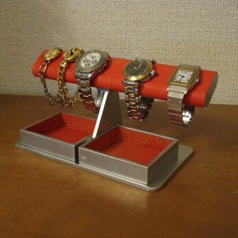 腕時計スタンド　だ円ダブルでかいトレイレッド腕時計スタンド　ak-design　No.131106の画像
