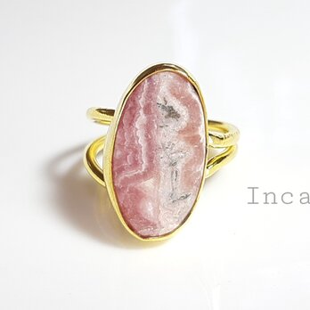 最新作☆薔薇色の真珠『インカローズ』の世界でひとつの天然石リングの画像