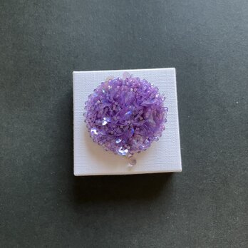 haruhana春花　〜spring purple〜  刺繍スパンコールブローチの画像