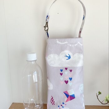 マイクロファイバー×防水生地のバッグ（折り畳み傘、ペットボトル入れに）小鳥の画像