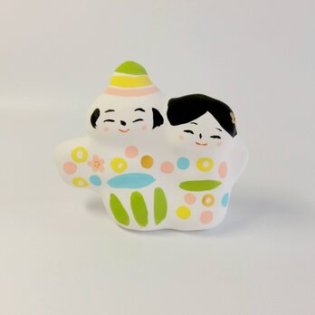 張り子　春のひな人形中(ト)