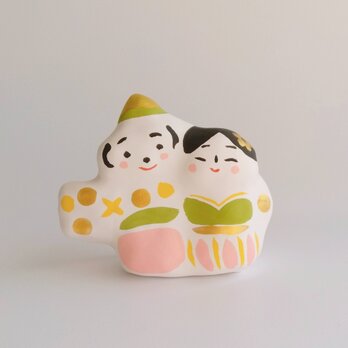 張り子　春のひな人形 小【若草色】(イ)の画像