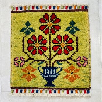 手織りトルコ絨毯 座布団 36×36cm Handmade Turkish Carpet Zabuton 9060の画像