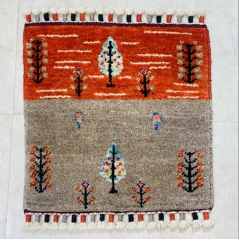 手織りトルコ絨毯 座布団 36×36CM HANDMADE TURKISH CARPET ZABUTON 9097の画像