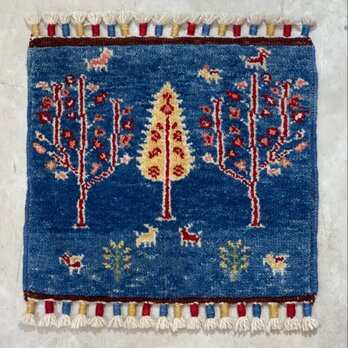手織りトルコ絨毯 座布団 33×36CM HANDMADE TURKISH CARPET ZABUTON 9084の画像