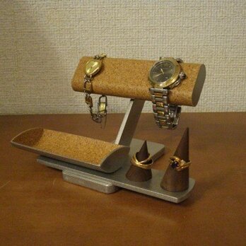 時計スタンド　ウオッチスタンド　腕時計スタンド　リング、小物入れ付きアクセサリースタンド　リングスタンド固定の画像